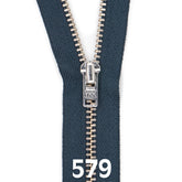 Broek rits metaal | zilver fijn | 18 cm | YKK | 579 grijs Rits RITS - BROEK - SILVER - 4.5 - 18CM - 579 - GREY